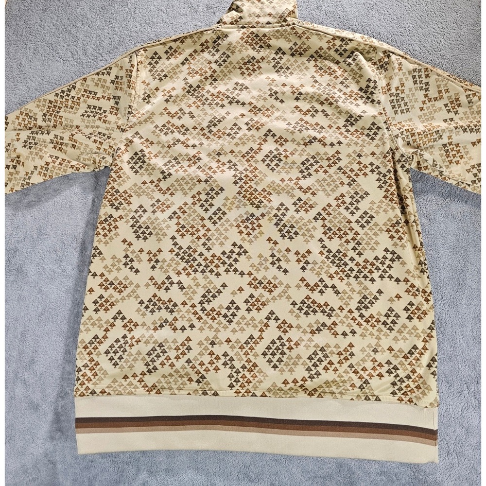 Vintage LRG Lifted Research Group Track Jacket Tan Brown All Over Print Size M - Picture 3 of 12